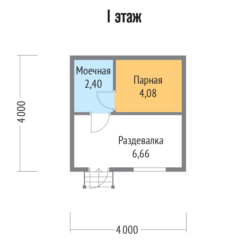 Проекты бань из бруса 4х4